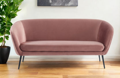 75" Coral Sofa With Black Legs