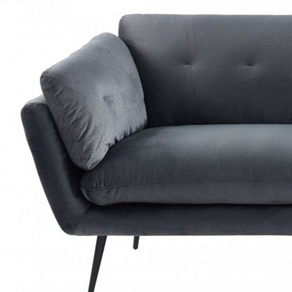 84" Dark Gray Sofa With Black Legs