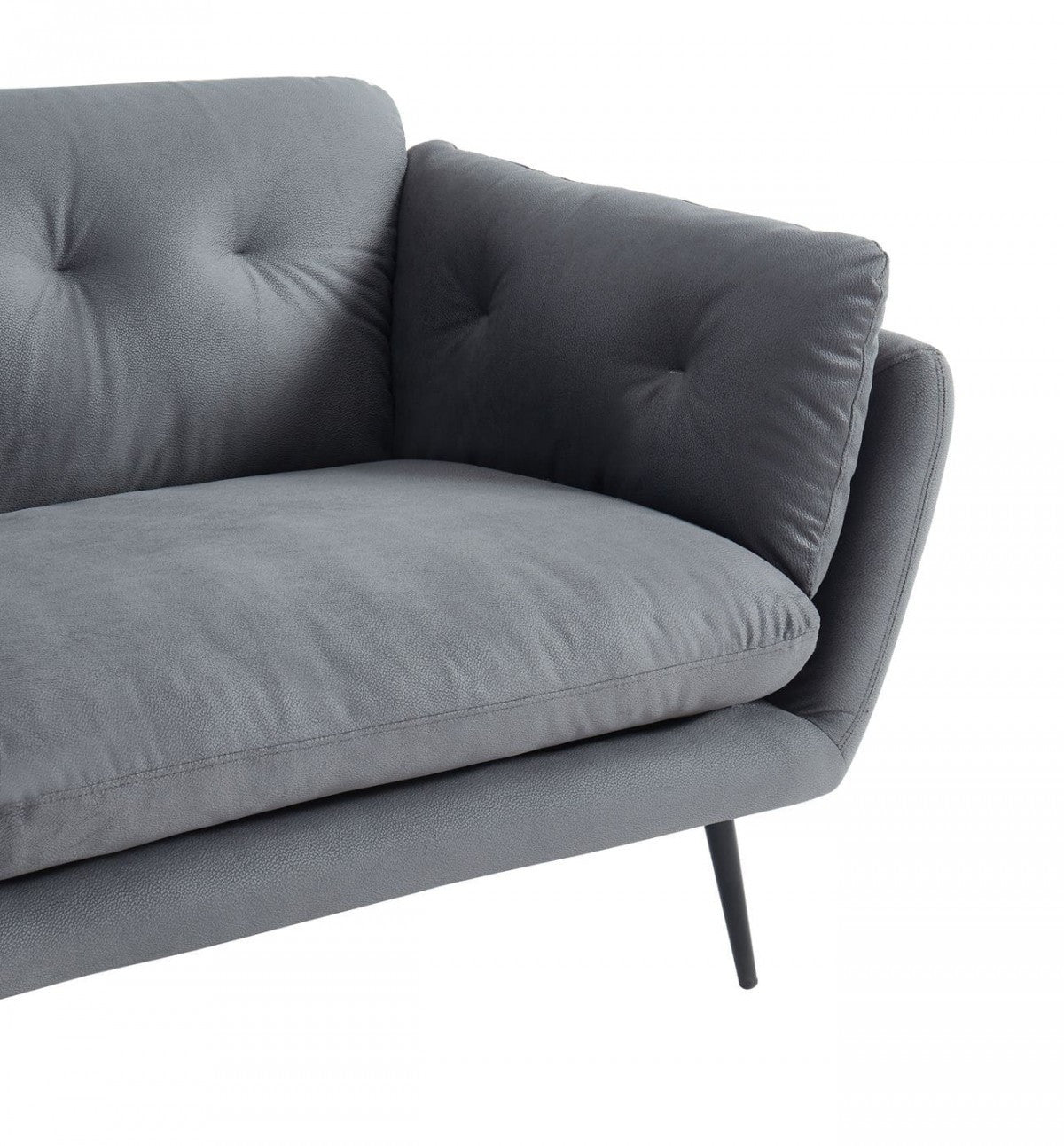 84" Gray Sofa With Black Legs