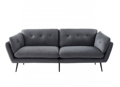 84" Gray Sofa With Black Legs