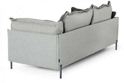 87" Dark Gray Polyester Blend Sofa With Silver Legs