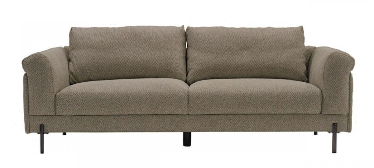 84" Beige Sofa With Black Legs