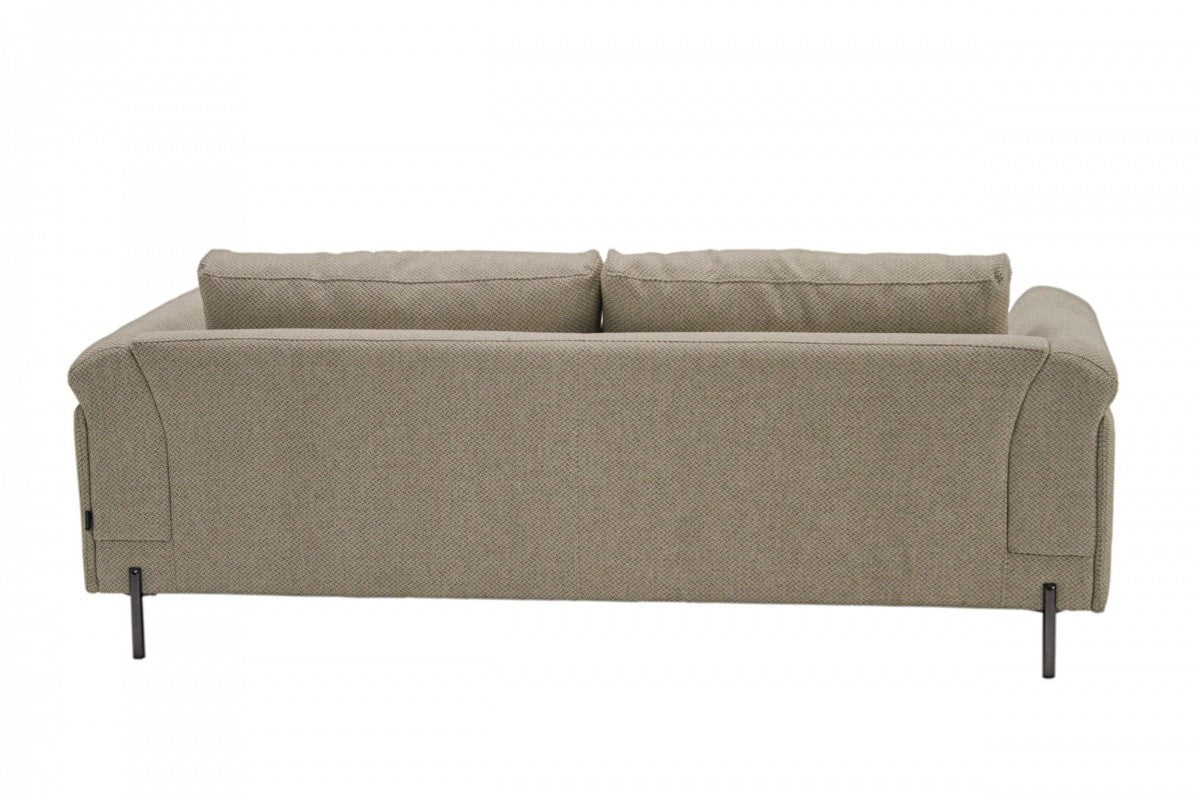 84" Beige Sofa With Black Legs