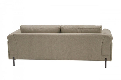 84" Beige Sofa With Black Legs