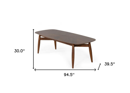 95" Brown Solid Wood Dining Table