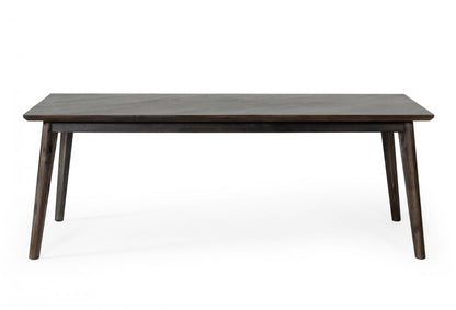 83" Dark Brown Solid Wood Dining Table