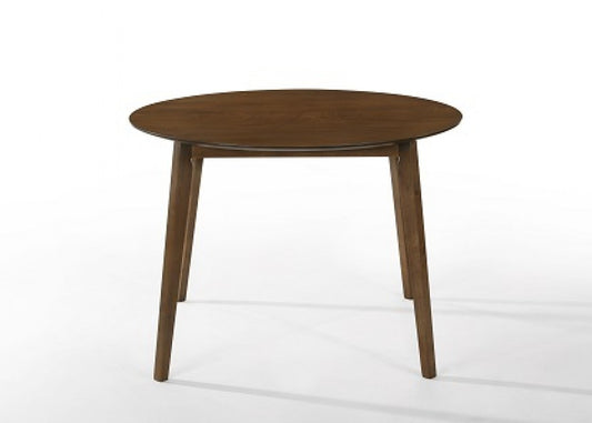 42" Brown Rounded Solid Wood Dining Table