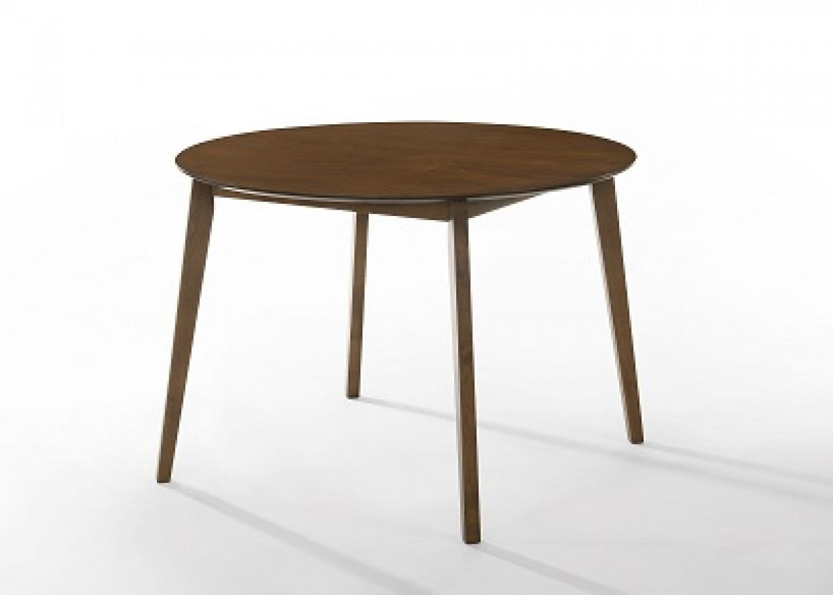 42" Brown Rounded Solid Wood Dining Table