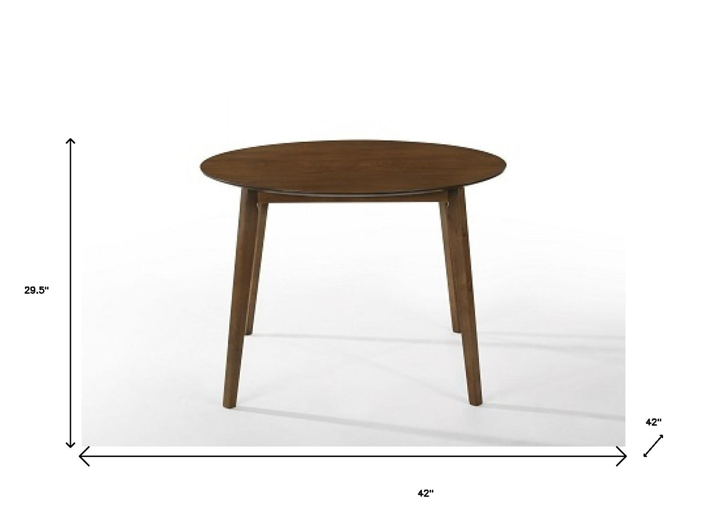 42" Brown Rounded Solid Wood Dining Table