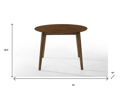 42" Brown Rounded Solid Wood Dining Table