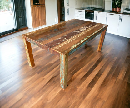 72" Brown Solid Wood Dining Table