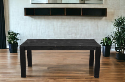 72" Dark Gray Solid Wood Dining Table