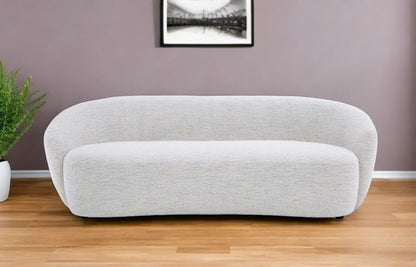 90" Off White Sofa With Black Legs