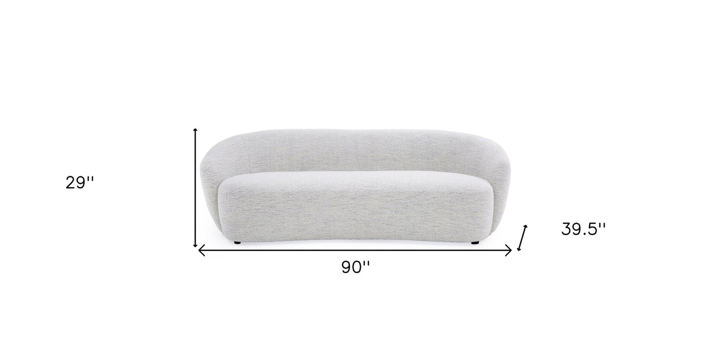 90" Off White Sofa With Black Legs