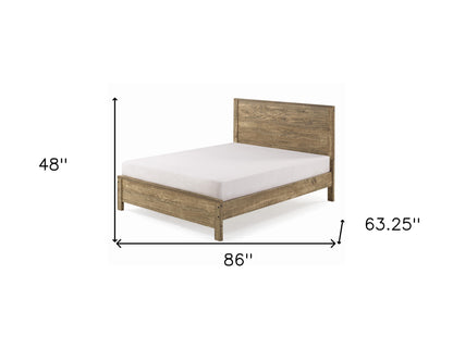 Dark Brown Solid Wood Queen Bed Frame