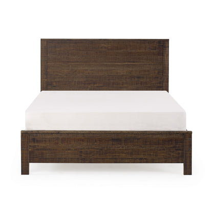 Walnut Brown Solid Wood Full Double Bed Frame