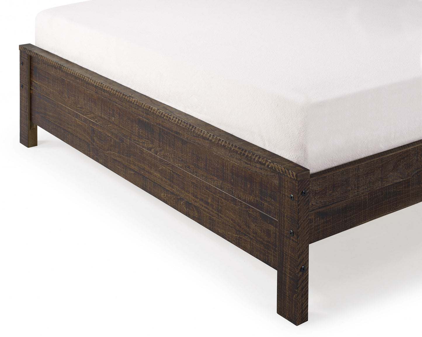 Walnut Brown Solid Wood Full Double Bed Frame