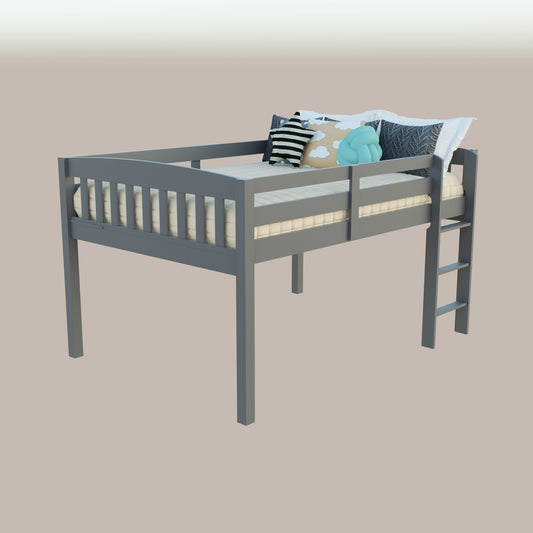 Grey Solid Wood Full Double Bed Frame