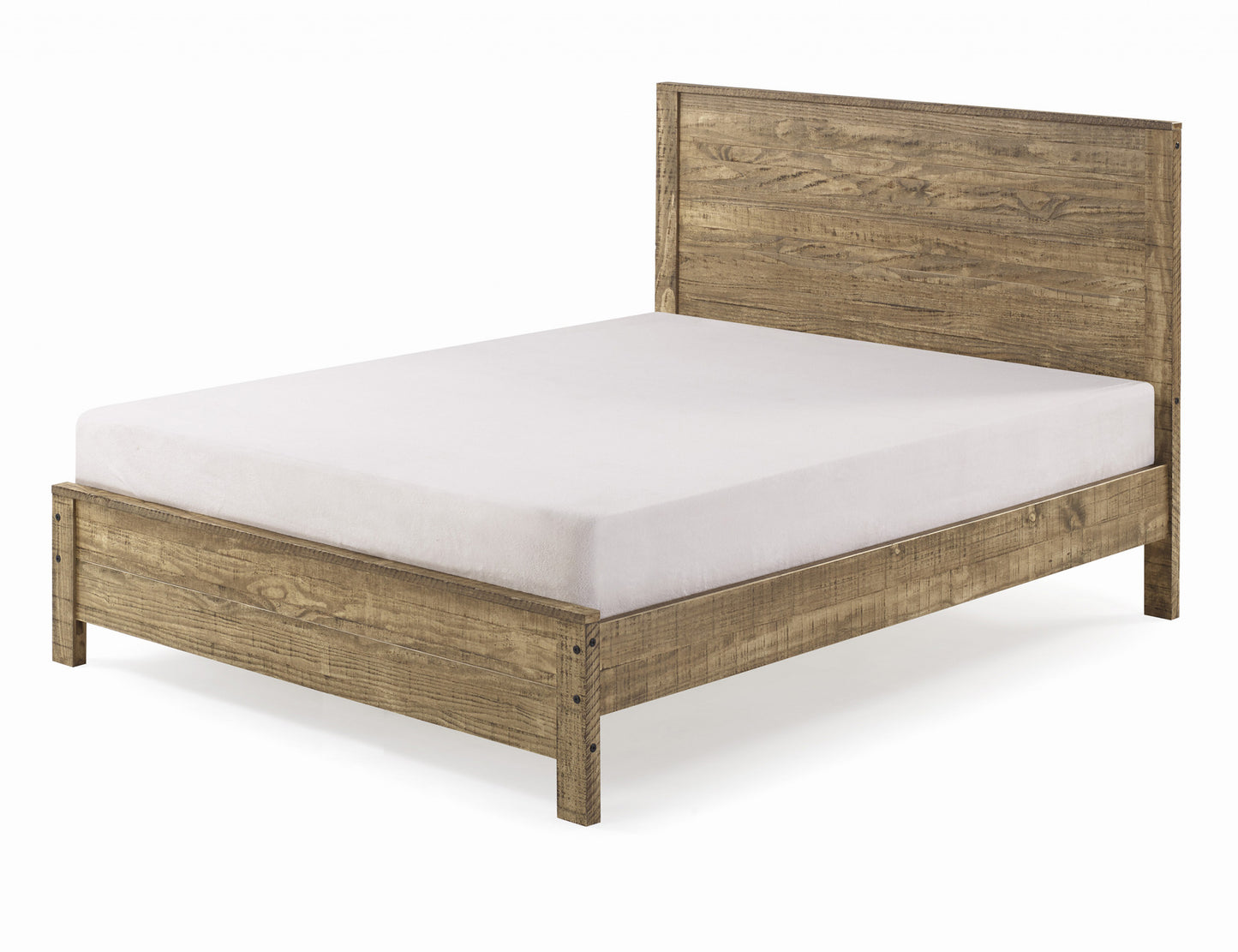 Walnut Brown Solid Wood Full Double Bed Frame