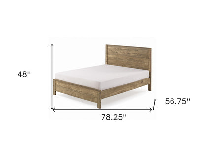 Walnut Brown Solid Wood Full Double Bed Frame