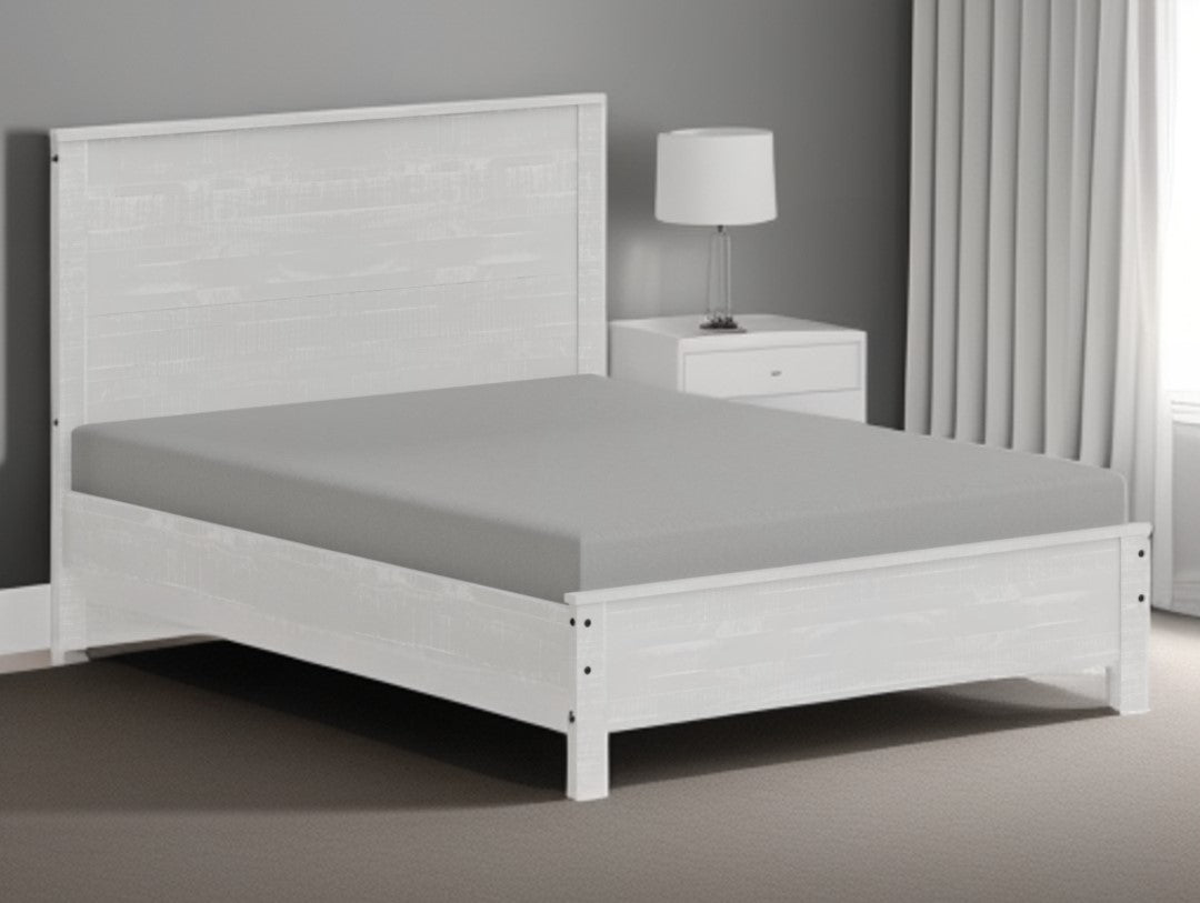 White Solid Wood Twin Bed Frame