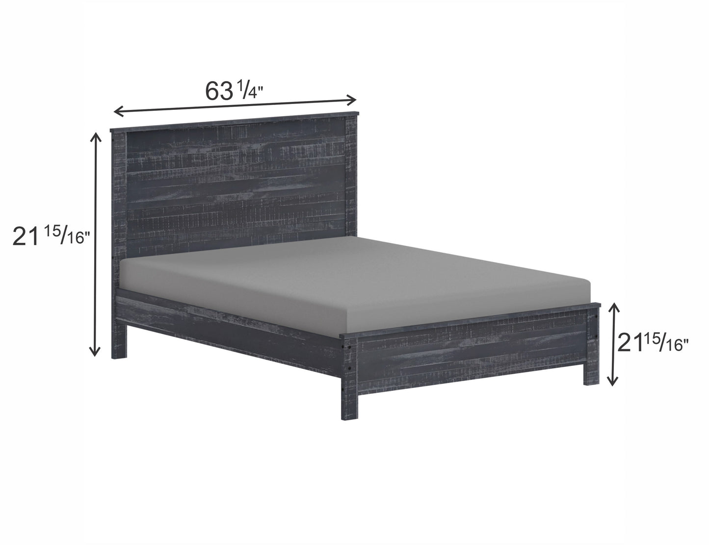 Walnut Brown Solid Wood Twin Bed Frame