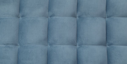 76" Teal Blue Velvet Convertible Futon Sleeper Sofa With Wood Brown Legs