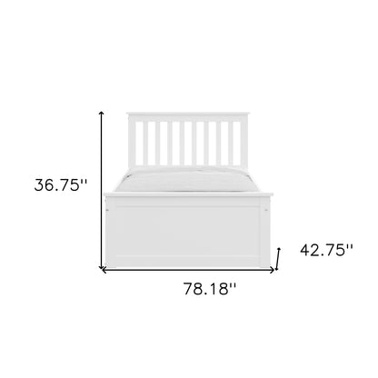 White Solid Wood Twin Bed With Pull Out Trundle