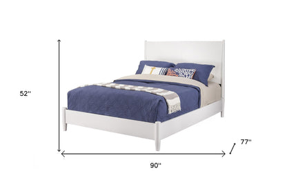 White Solid and Manufactured Wood California King Bed