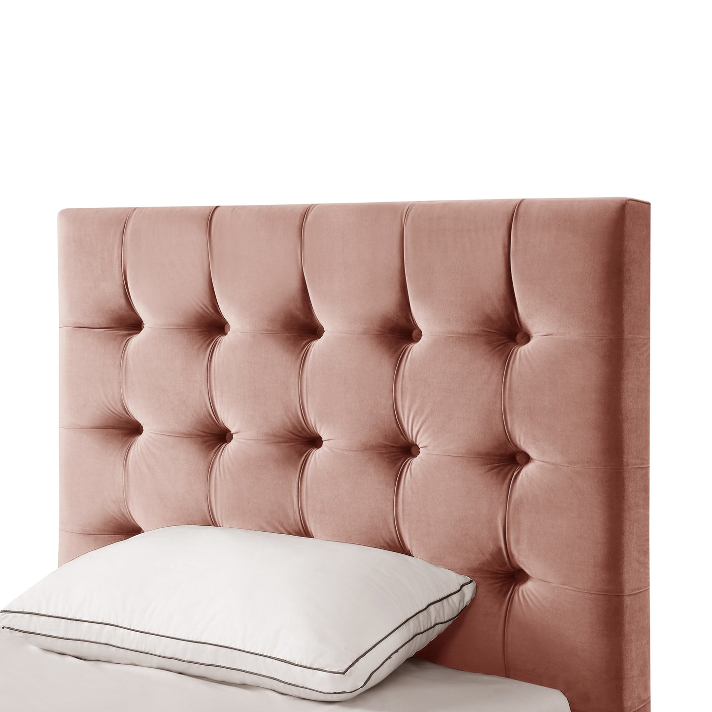 Blush Solid Wood Queen Tufted Upholstered Velvet Bed